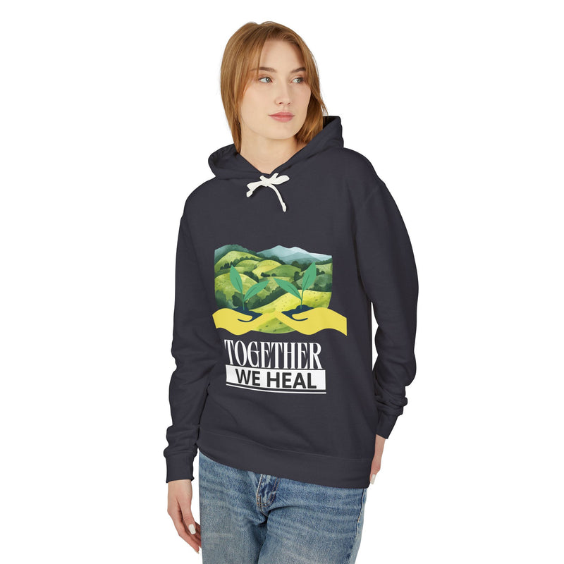 Together We Heal Unisex Lightweight Hooded Sweatshirt