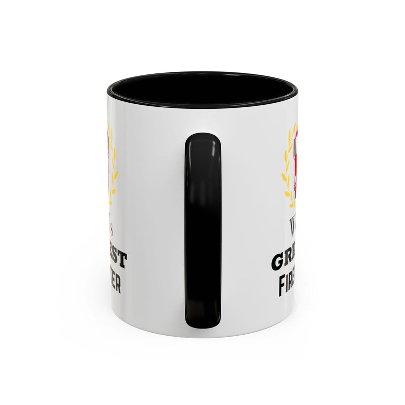 World's Greatest Firefighter Accent Coffee Mug - Firefighter Gift