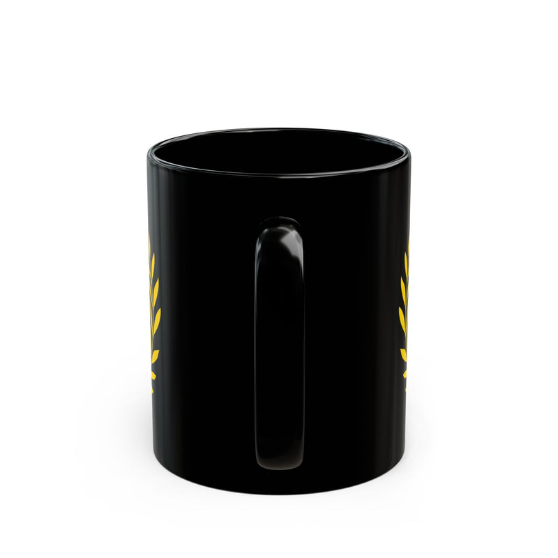 Elegant Letter "H" Laurel Monogram Black Coffee Mug