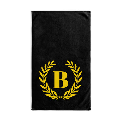 Elegant letter "B" Gold Laurel Monogram Hand Towel