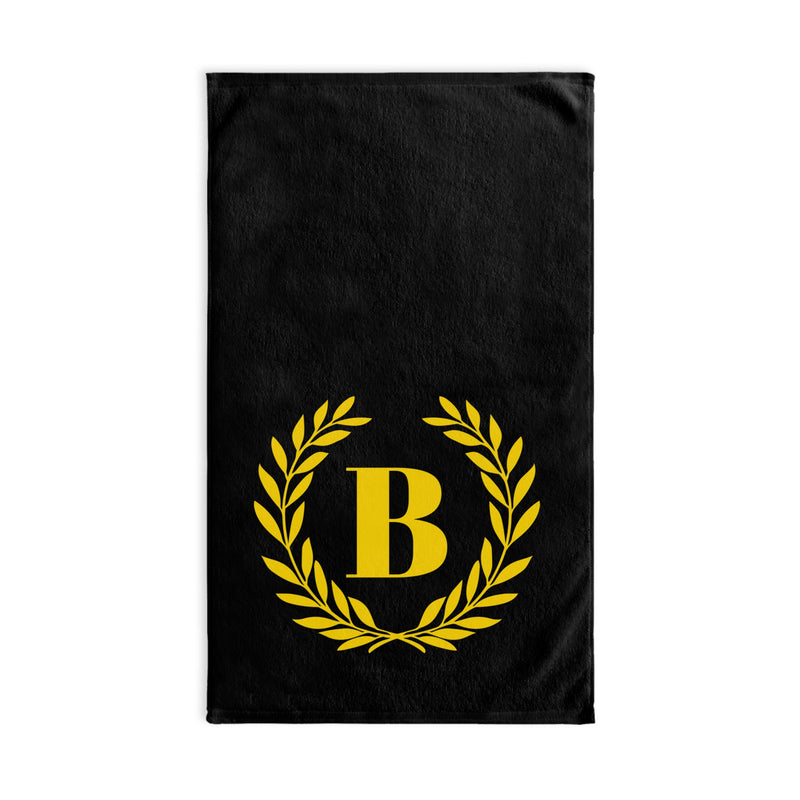 Elegant letter "B" Gold Laurel Monogram Hand Towel