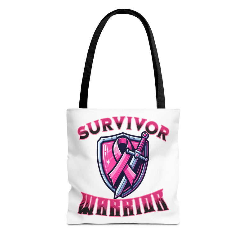 Survivor Warrior - Breast Cancer Survivor Pink Ribbon Tote Bag