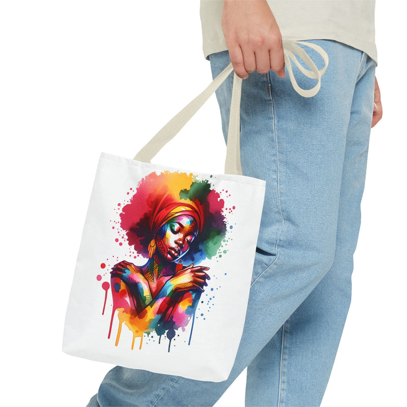 Colorful Abstract Black Woman Tote Bag