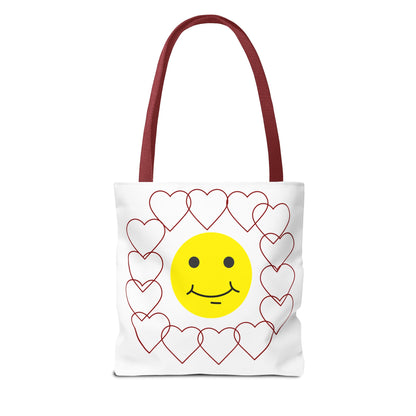 Smiley Face Heart Tote Bag