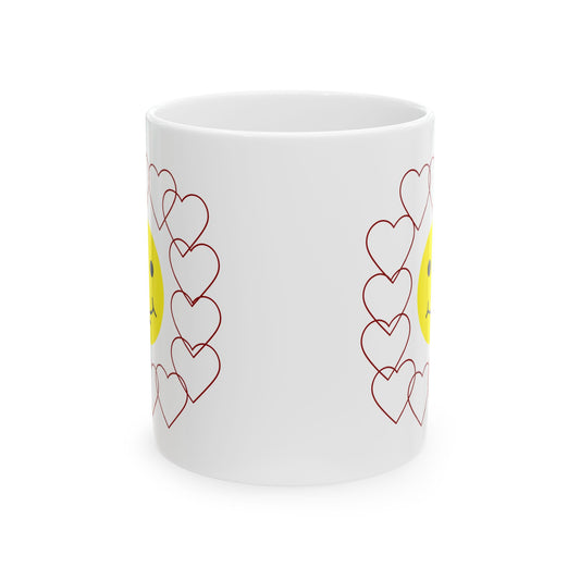Smiley Face Heart Coffee Mug