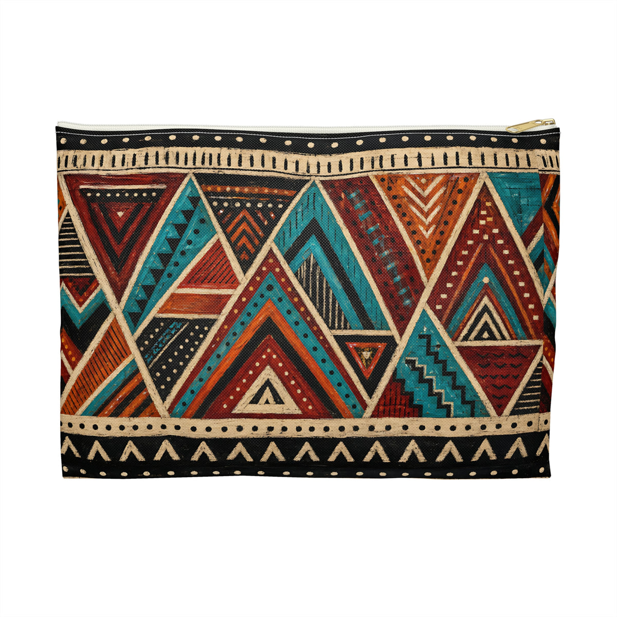 Abstract Geometric Warrior Pattern Accessory Pouch