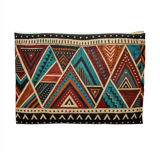 Abstract Geometric Warrior Pattern Accessory Pouch