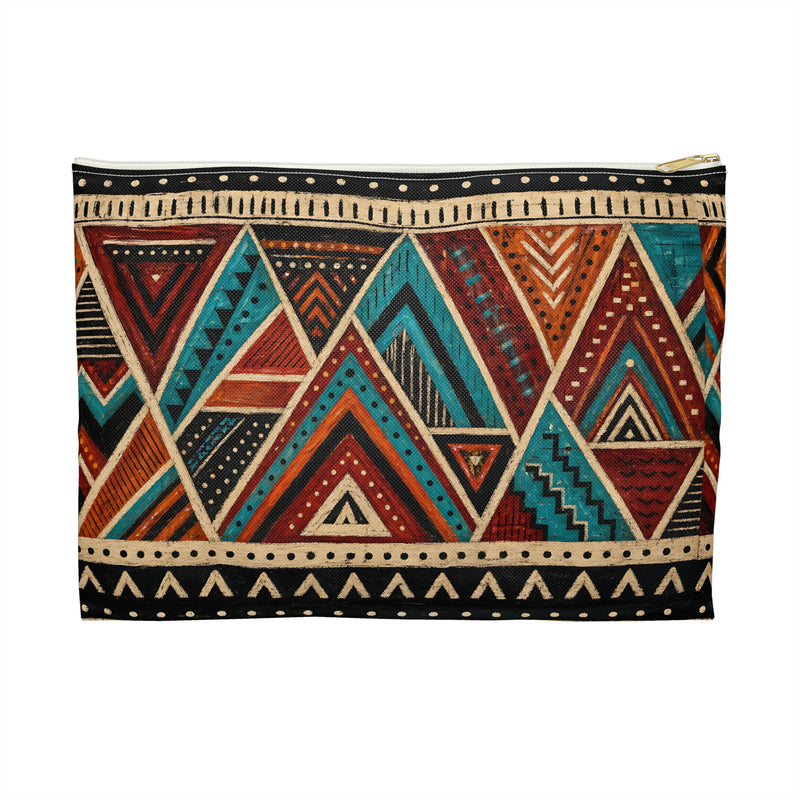 Abstract Geometric Warrior Pattern Accessory Pouch