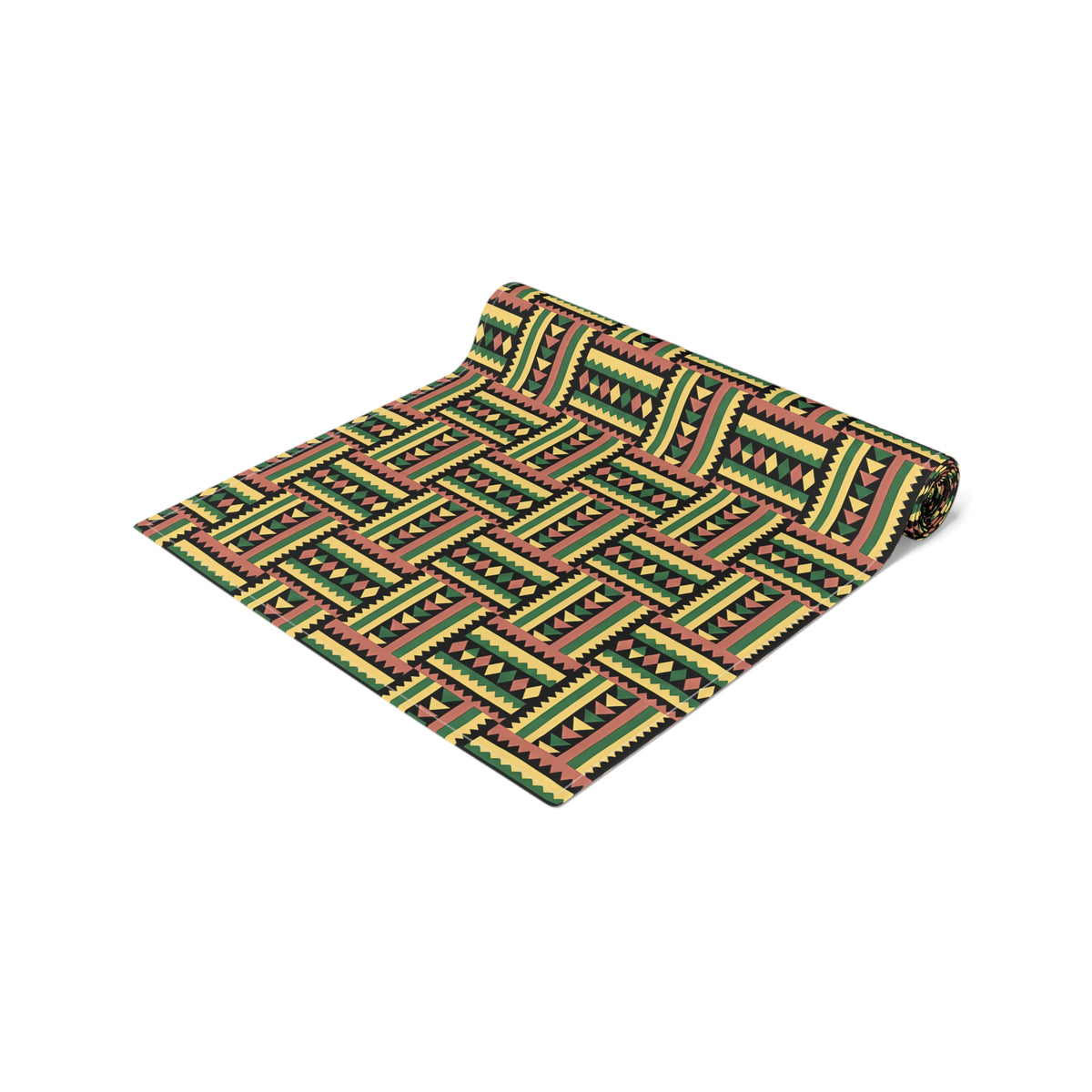 Geometric Colorful Woven Kente Pattern Table Runner