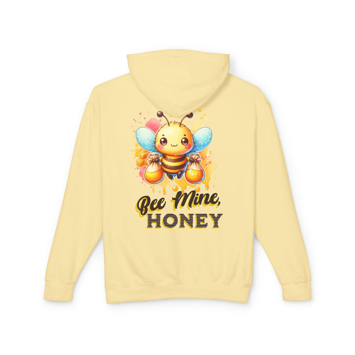 Bee Mine Honey - Romantic Unisex Lightweight Hooded Sweatshirt