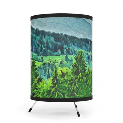 Forest Landscape Tripod Lamp with High-Res Printed Shade, US\CA plug