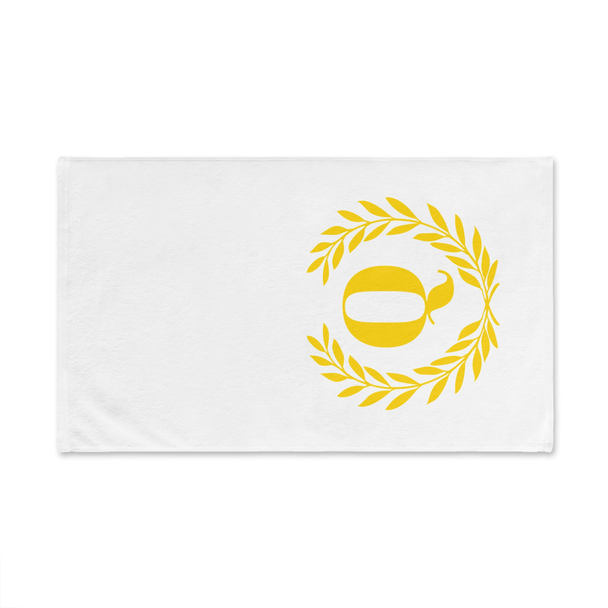 Elegant letter "Q" Gold Laurel Monogram White Hand Towel