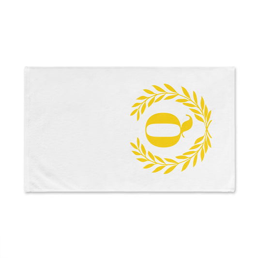 Elegant letter "Q" Gold Laurel Monogram White Hand Towel