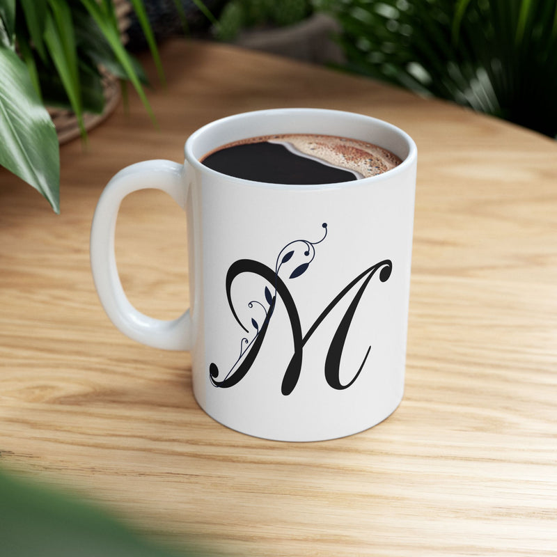 Letter "M" Decorative Monogram Design Coffee Mug