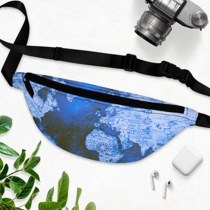 Blue World Map Fanny Pack