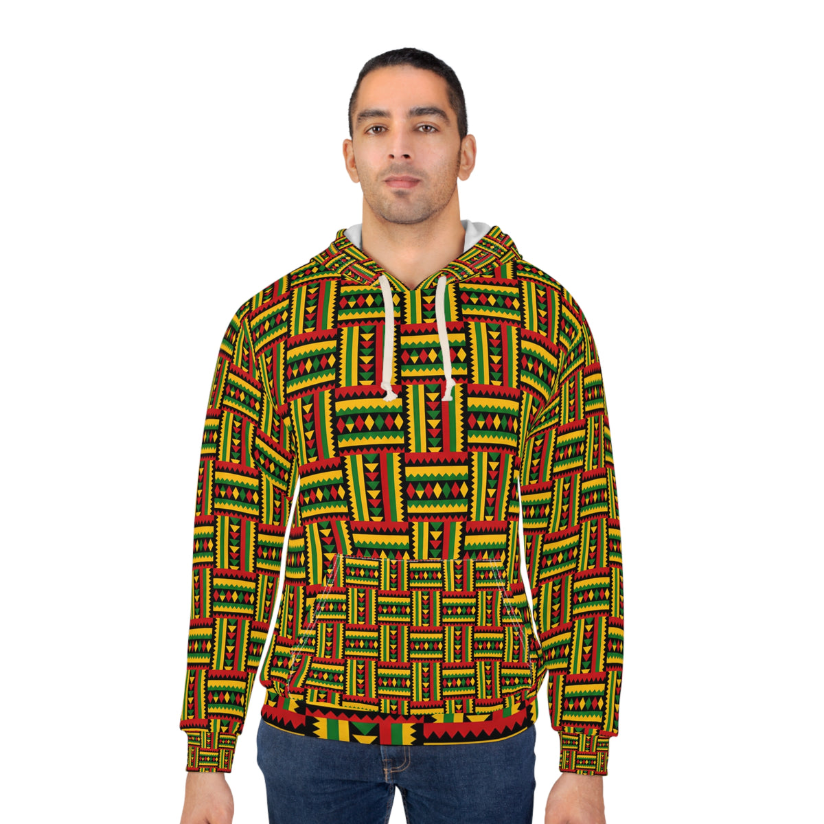 Kente Cloth Unisex Pullover Hoodie (AOP)