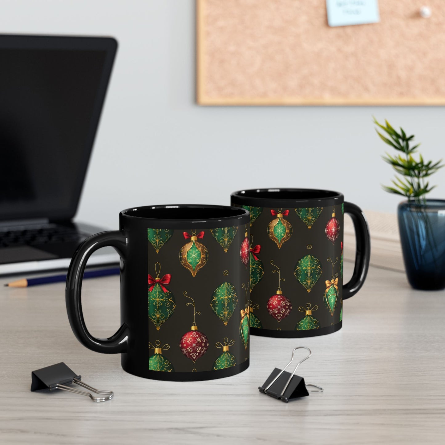 Christmas Ornament Black Mug (11oz, 15oz)