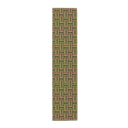Geometric Colorful Woven Kente Pattern Table Runner