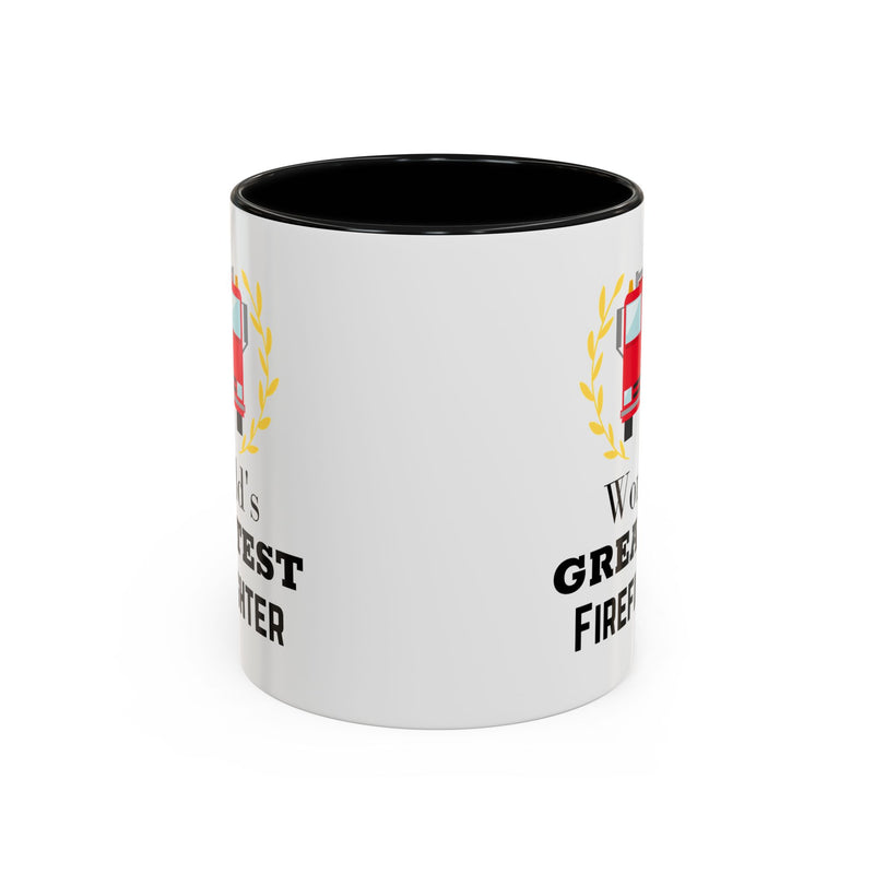 World's Greatest Firefighter Accent Coffee Mug - Firefighter Gift