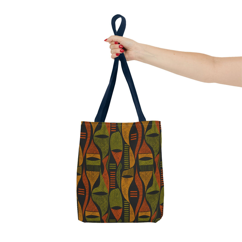 Retro Tribal Pattern Tote Bag – Earthy Boho All-Over Print Tote