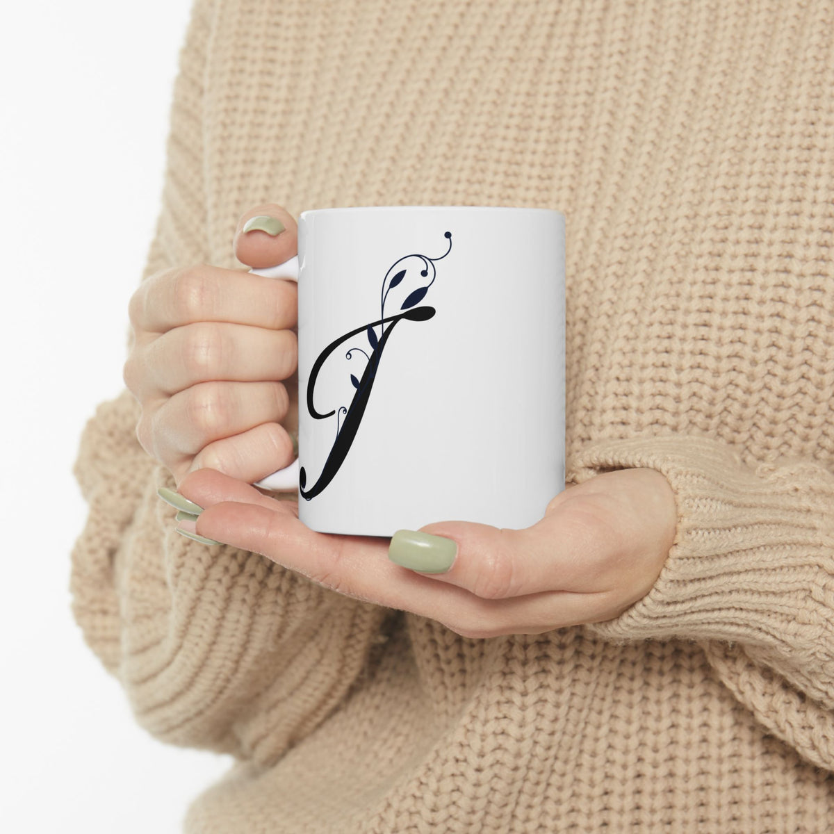 Letter "I" Decorative Monogram Design Coffee Mug