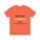 Funny Monday 1 Star Rating - Unisex Jersey Short Sleeve Tee