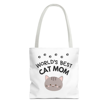 World's Best Cat Mom Tote Bag - Cute Cat Lover Gift