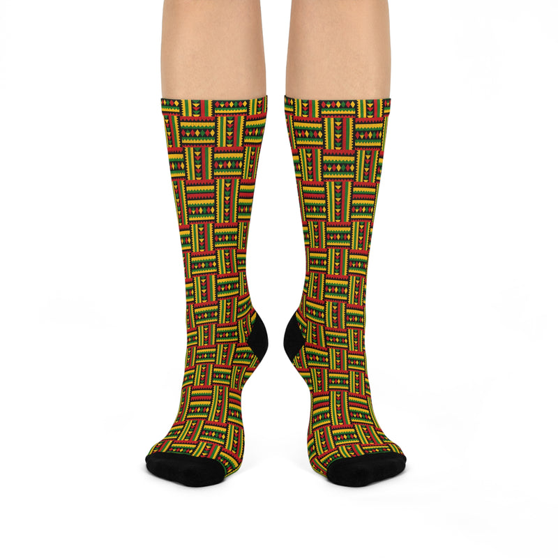 Kente Cloth Cushioned Crew Socks