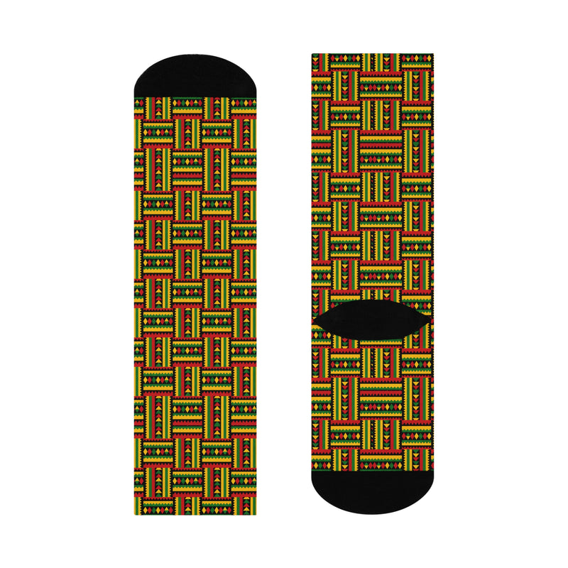 Kente Cloth Cushioned Crew Socks
