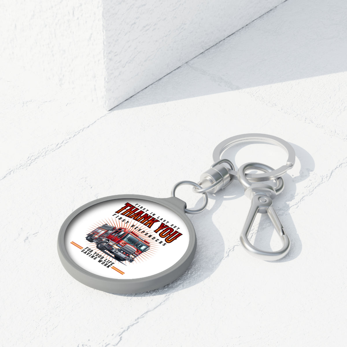 Thank You First Responders Keyring Tag