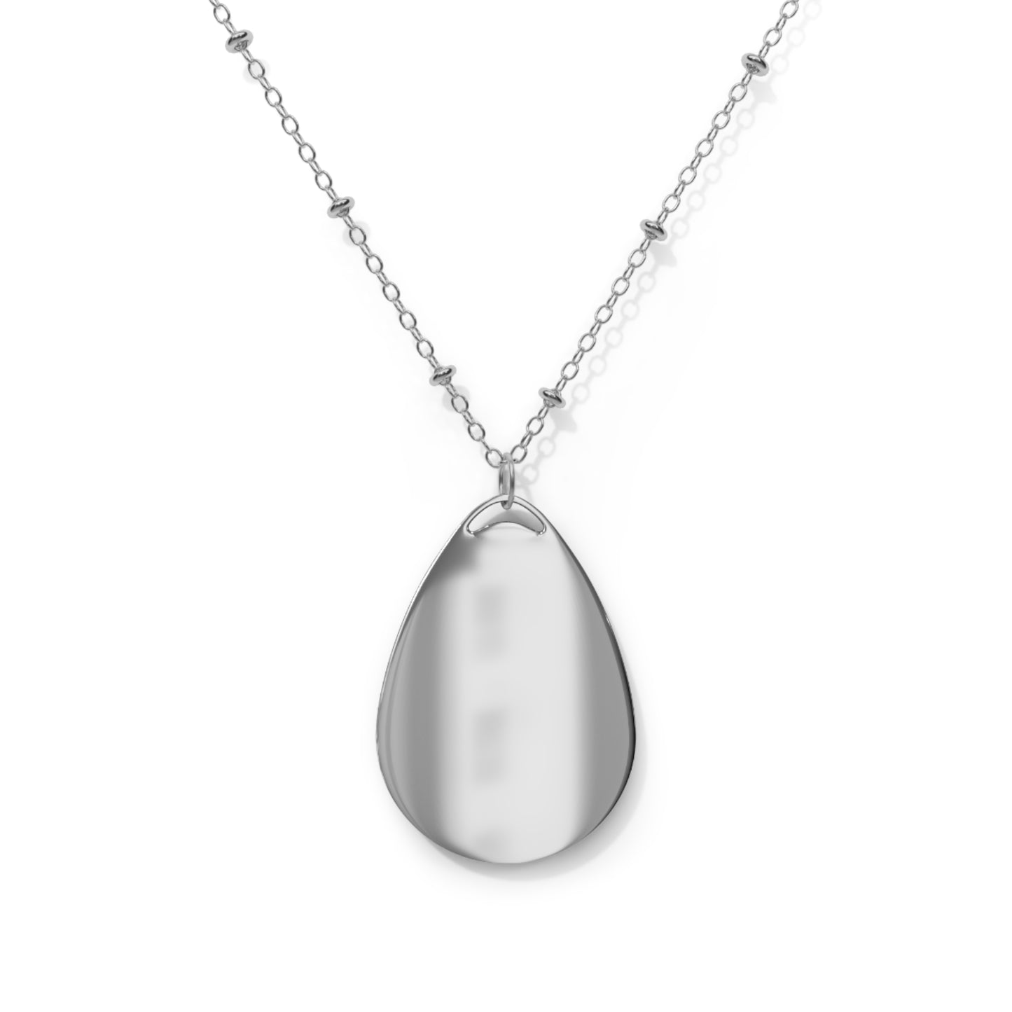 Decorative Heart Pattern Oval Necklace