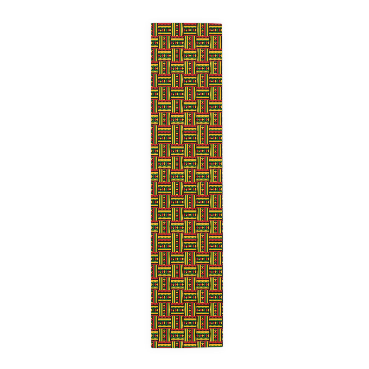 Geometric Colorful Woven Kente Pattern Table Runner