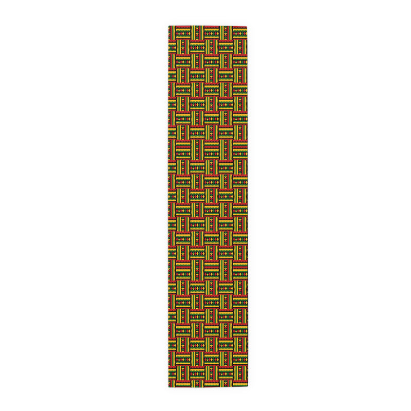 Geometric Colorful Woven Kente Pattern Table Runner