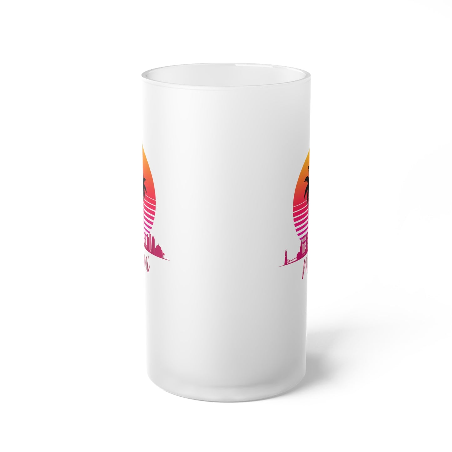 Miami Frosted Glass Beer Mug