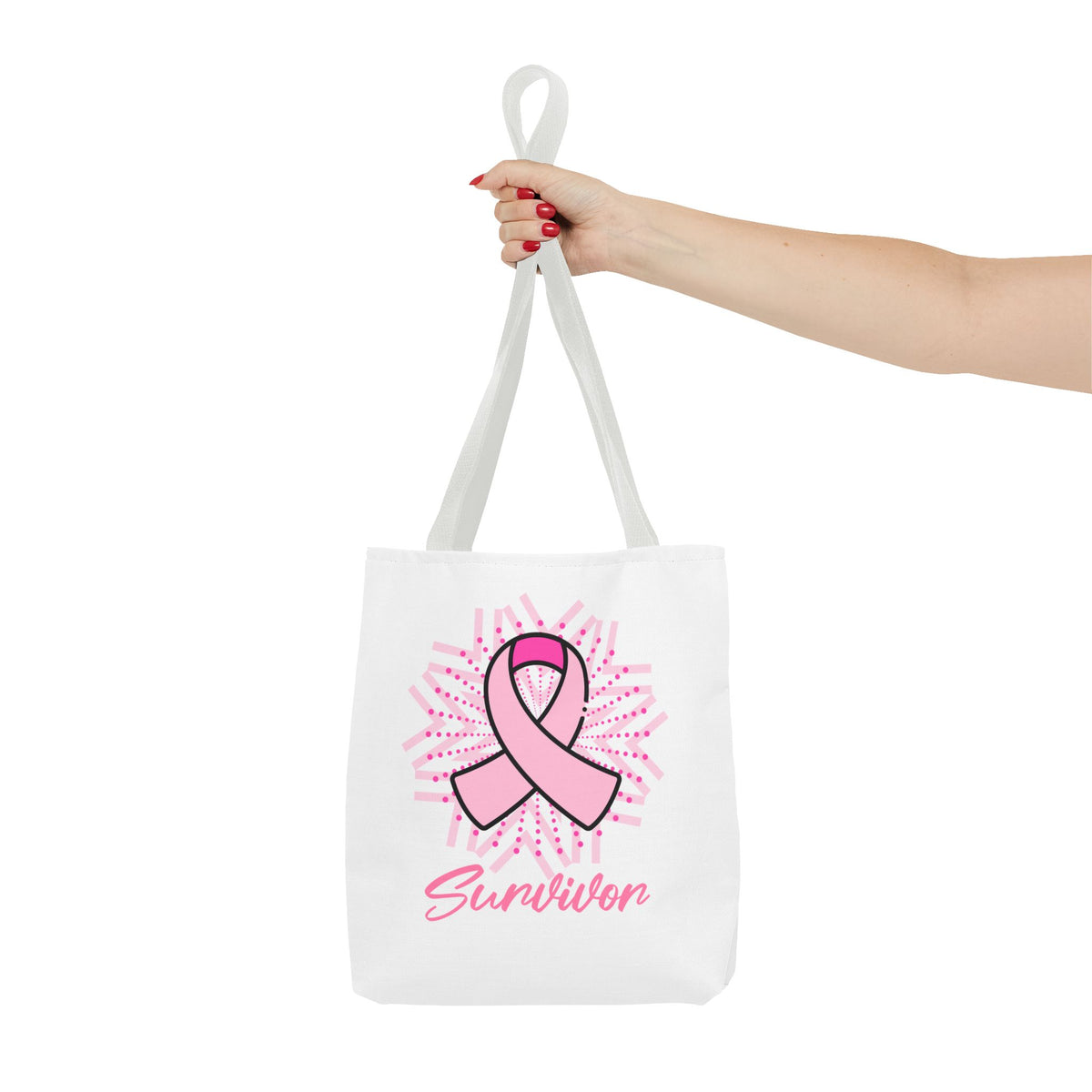Breast Cancer Survivor Tote Bag – Pink Ribbon Survivor AOP Tote