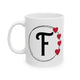 Letter "F" Monogram Heart Design Coffee Mug