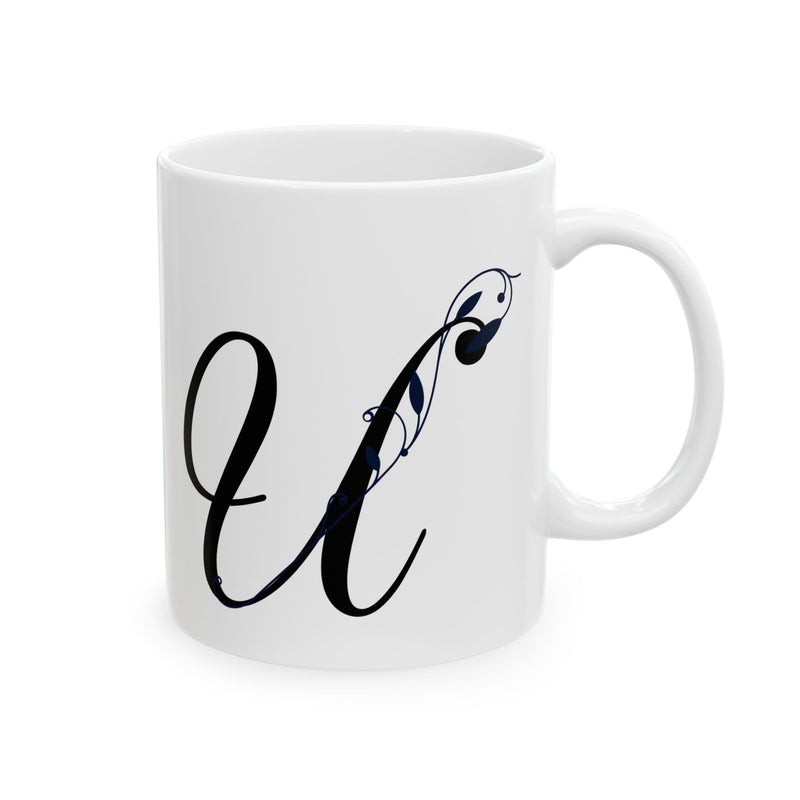 Letter "U" Decorative Monogram Design Coffee Mug