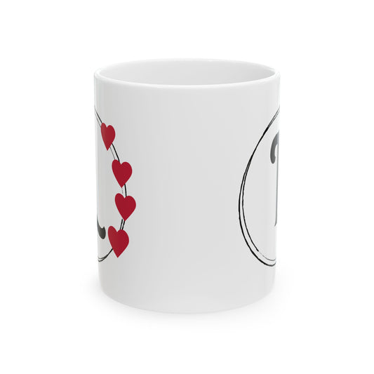 Letter "L" Monogram Heart Design Coffee Mug