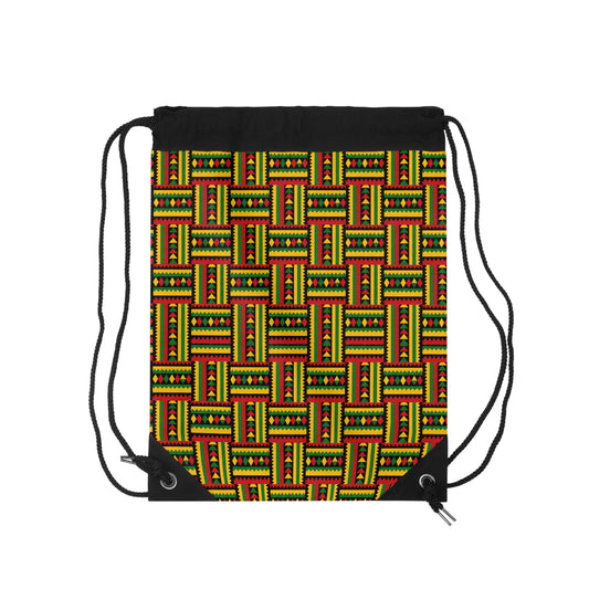 Kente Pattern Drawstring Bag
