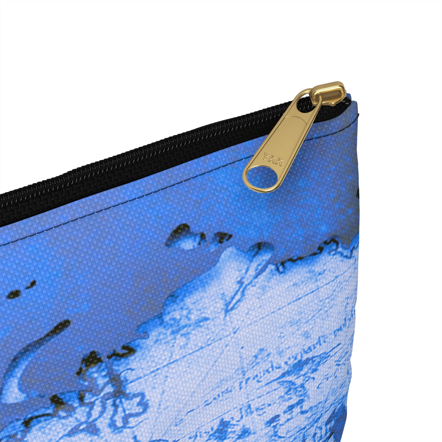 Blue World Map Accessory Pouch