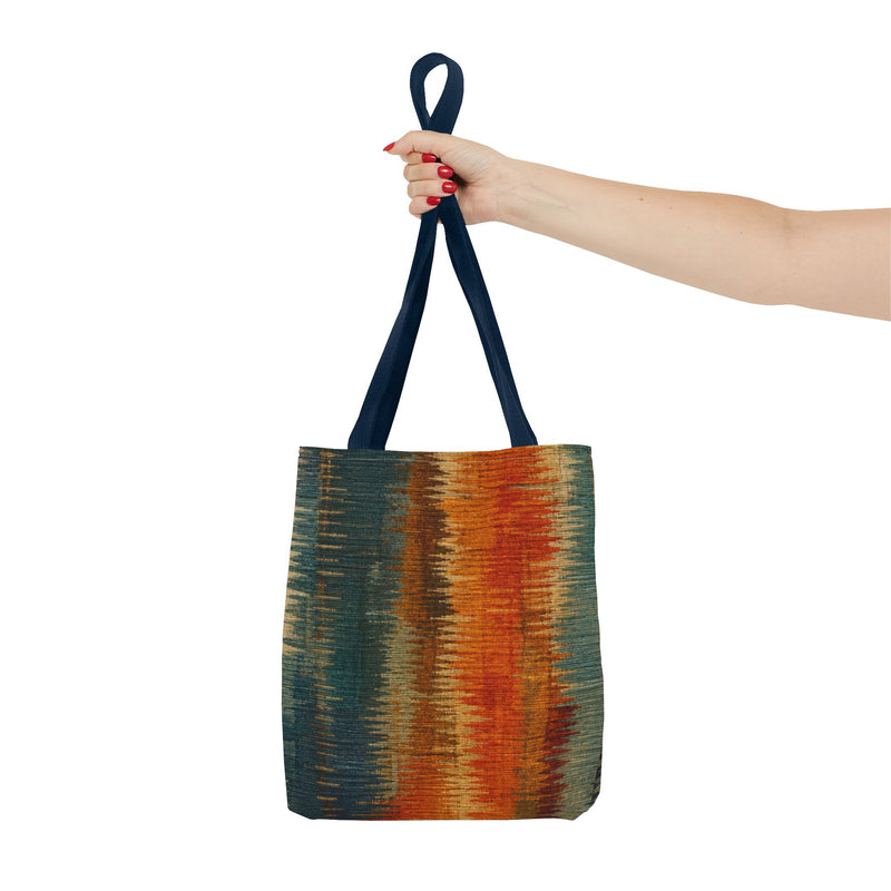 Bohemian Ikat Stripe Tote Bag — Colorful Southwestern AOP Carryall