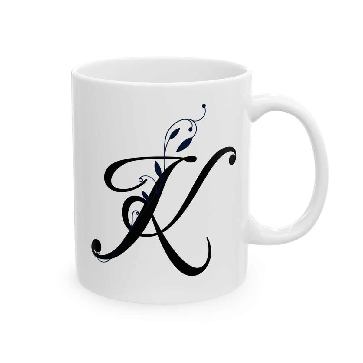 Letter "K" Decorative Monogram Design Coffee Mug