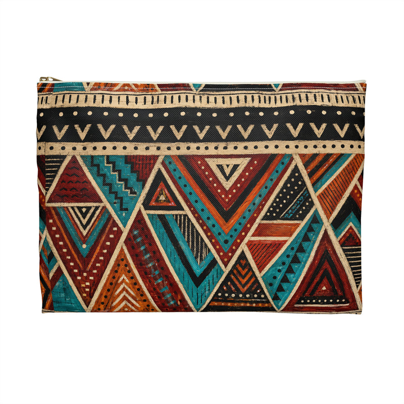 Abstract Geometric Warrior Pattern Accessory Pouch