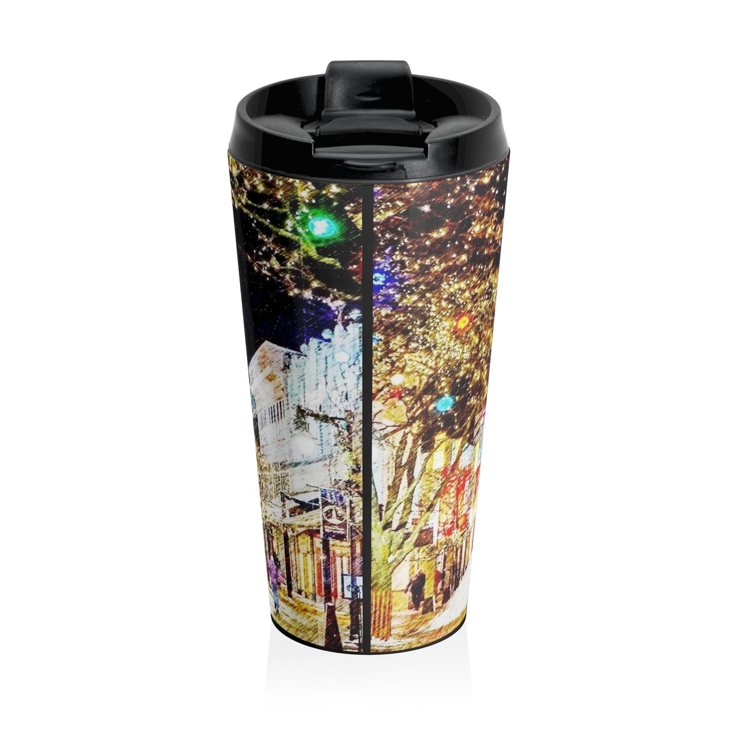 Christmas on Main Street Stainless Steel Travel Mug