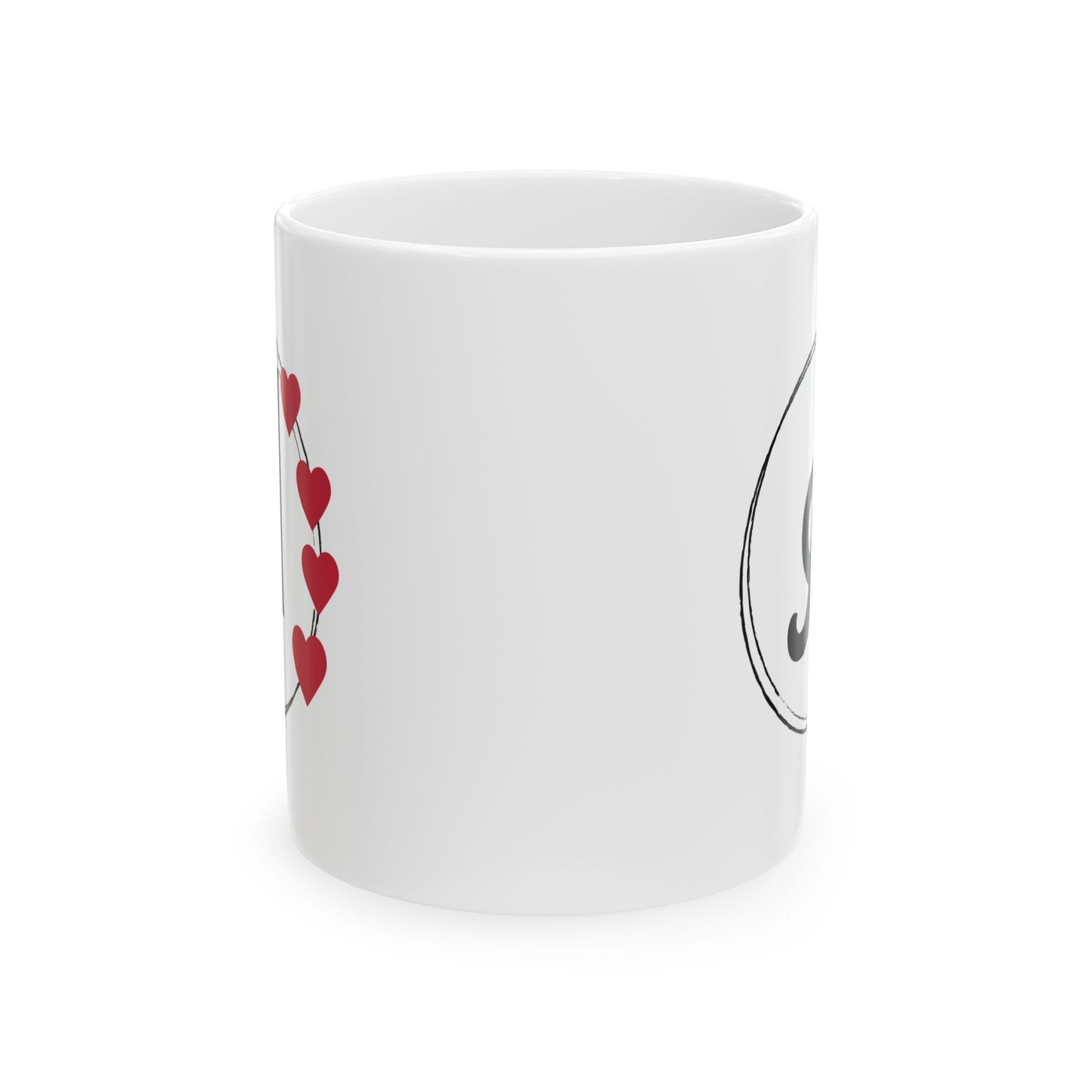 Letter "A" Heart Monogram Coffee Mug