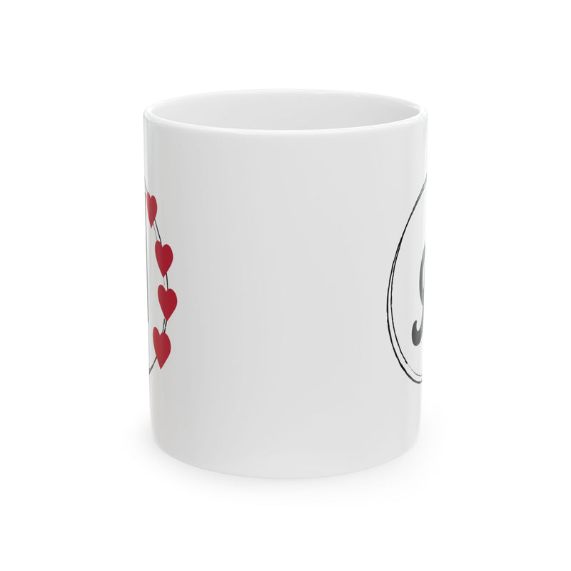 Letter "A" Heart Monogram Coffee Mug