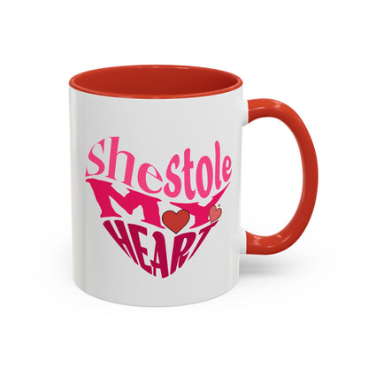 She Stole My Heart - Romantic Accent Coffee Mug (11, 15oz)