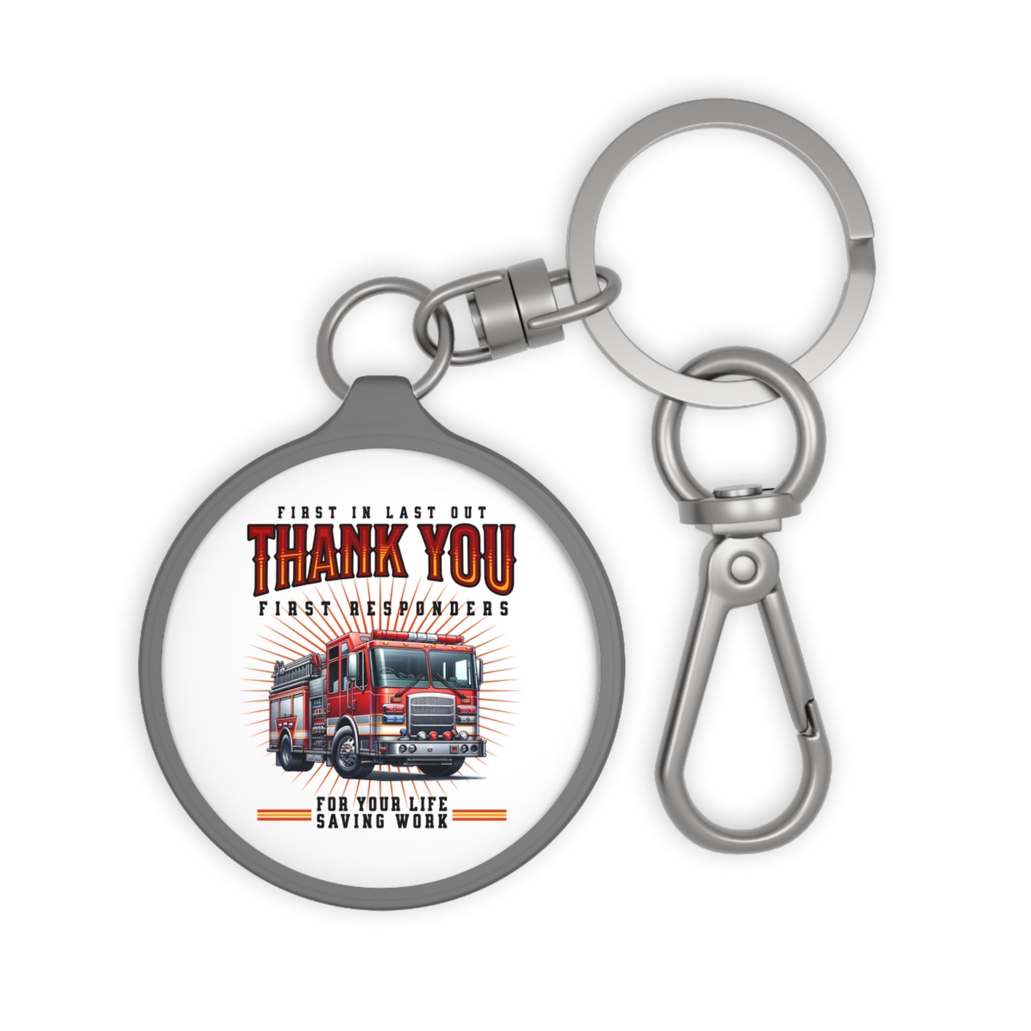Thank You First Responders Keyring Tag
