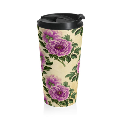 Floral Design Stainless Steel Travel Mug