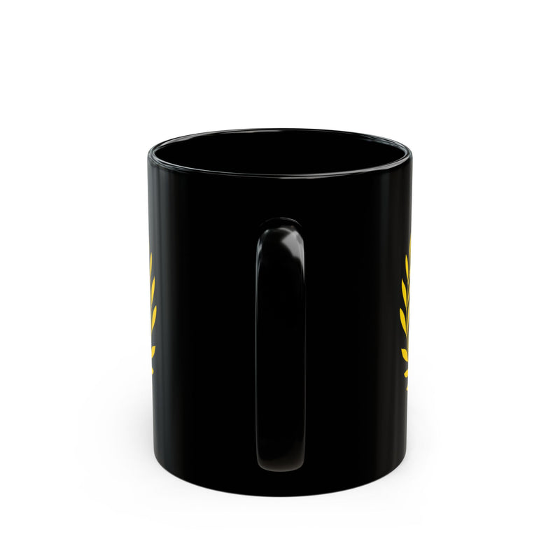 Elegant Letter "W" Laurel Monogram Black Coffee Mug